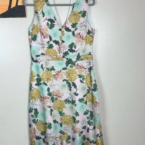 Sam Edelman Green and Pink Floral Midi Dress - Picture 5 of 10